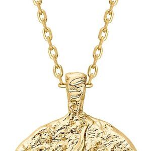 14K Gold Plated Engraved Coin Pendant Necklaces for Women | Byzantine Coin Penda